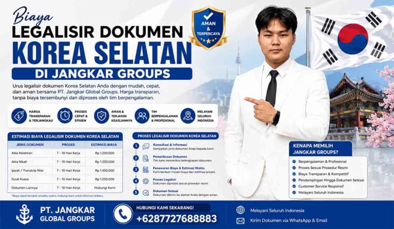 Biaya Legalisir Dokumen Korea Selatan di Jangkar Groups