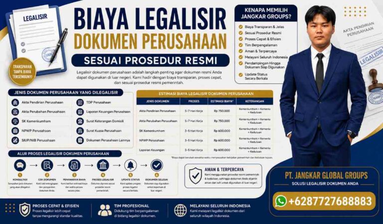 Biaya Legalisir Dokumen Perusahaan Sesuai Prosedur Resmi
