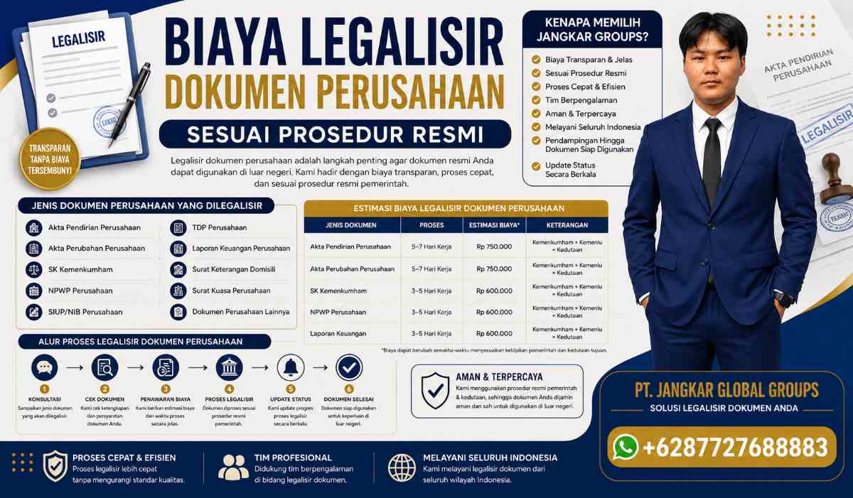 Biaya Legalisir Dokumen Perusahaan Sesuai Prosedur Resmi