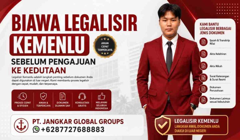 Biaya Legalisir Kemenlu Sebelum Pengajuan ke Kedutaan