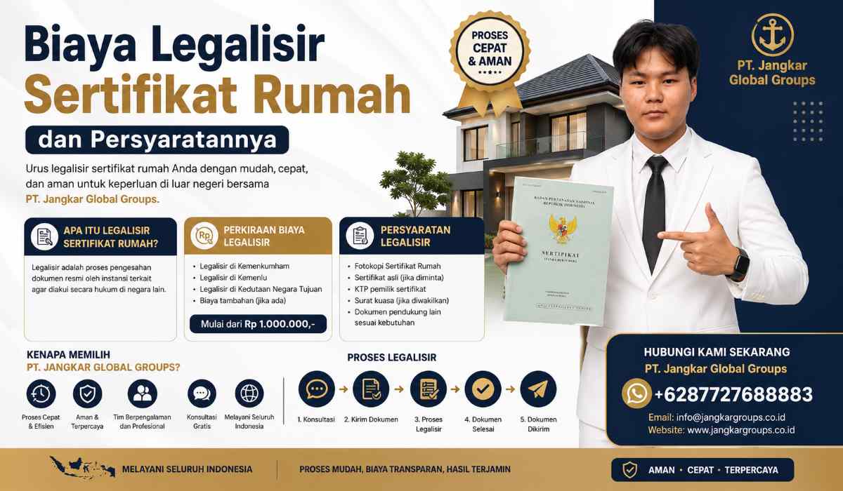 Biaya Legalisir Sertifikat Rumah dan Persyaratannya