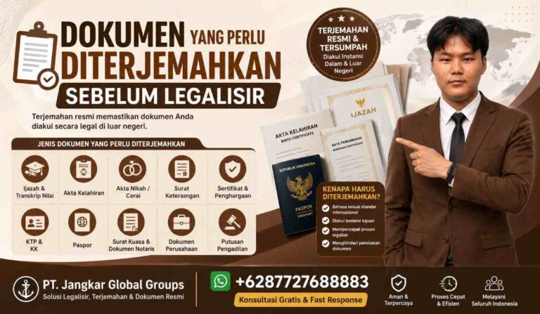 Dokumen yang Perlu Diterjemahkan Sebelum Legalisir