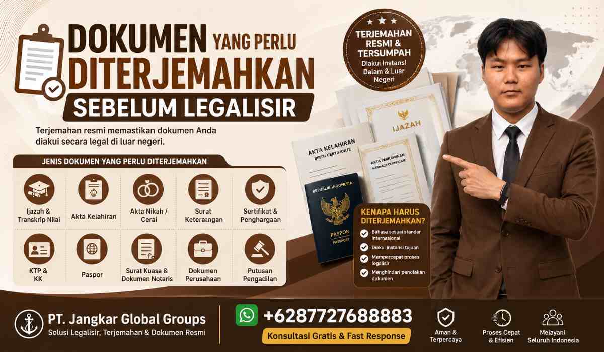 Dokumen yang Perlu Diterjemahkan Sebelum Legalisir