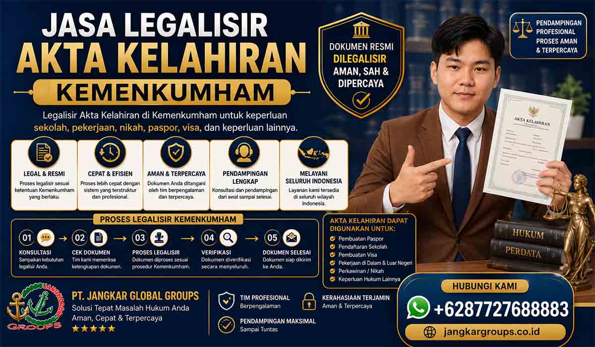 Jasa Legalisir Akta Kelahiran Kemenkumham