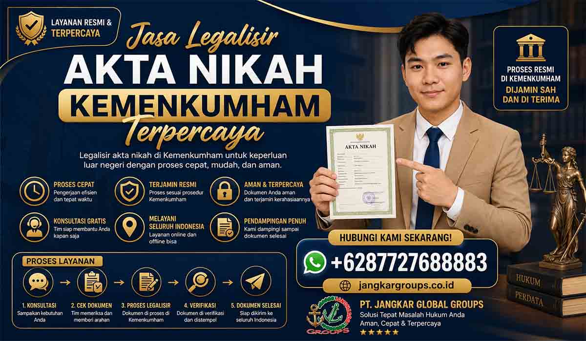 Jasa Legalisir Akta Nikah Kemenkumham Terpercaya