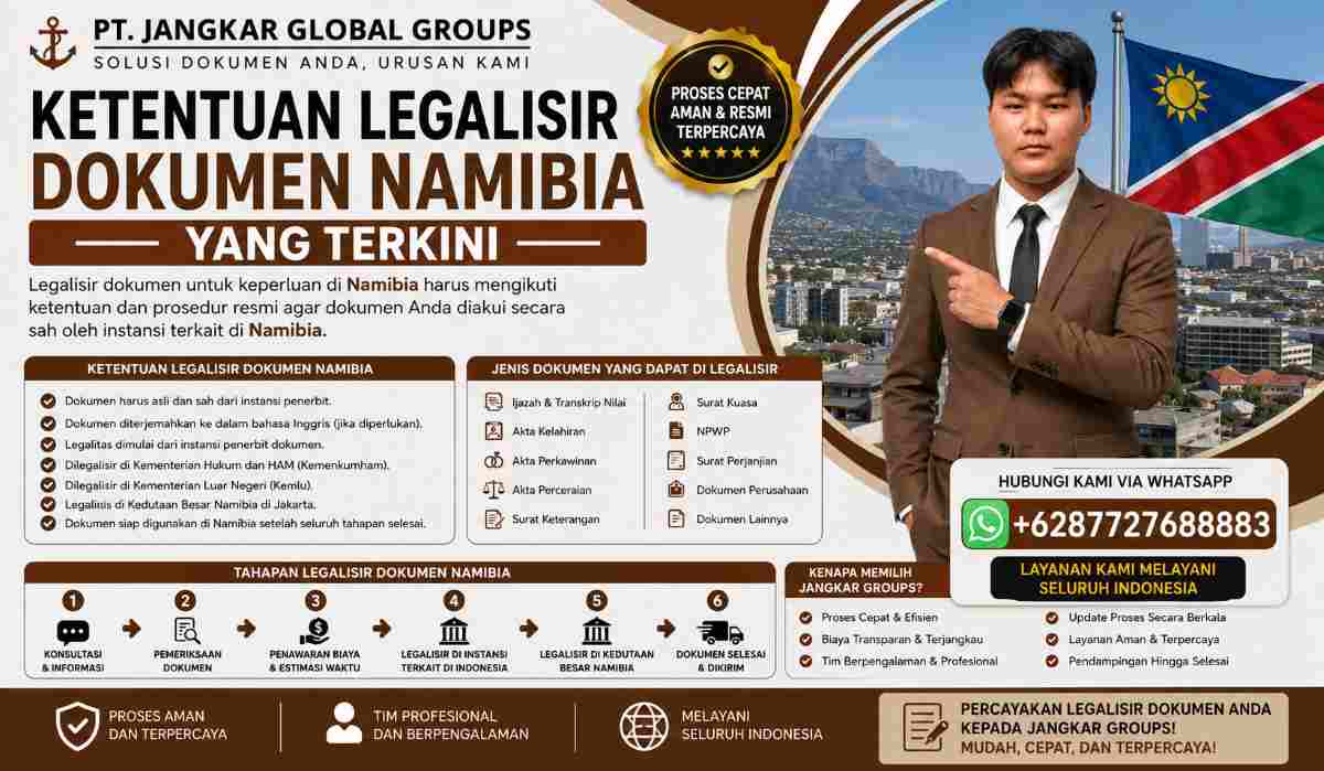 Ketentuan Legalisir Dokumen Namibia yang Terkini
