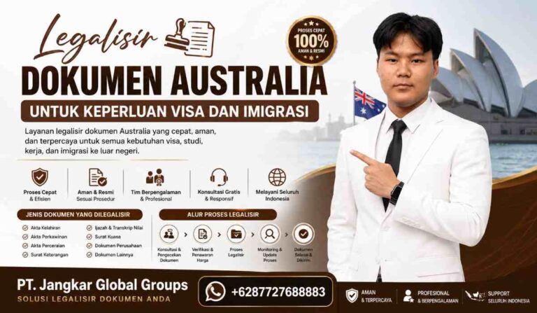 Legalisir Dokumen Australia untuk Keperluan Visa dan Imigrasi