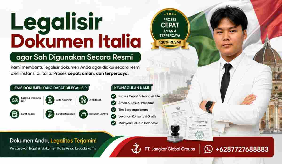 Legalisir Dokumen Italia agar Sah Digunakan Secara Resmi