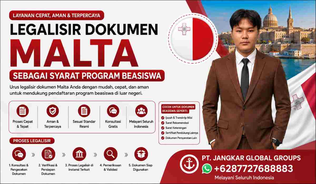 Legalisir Dokumen Malta sebagai Syarat Program Beasiswa