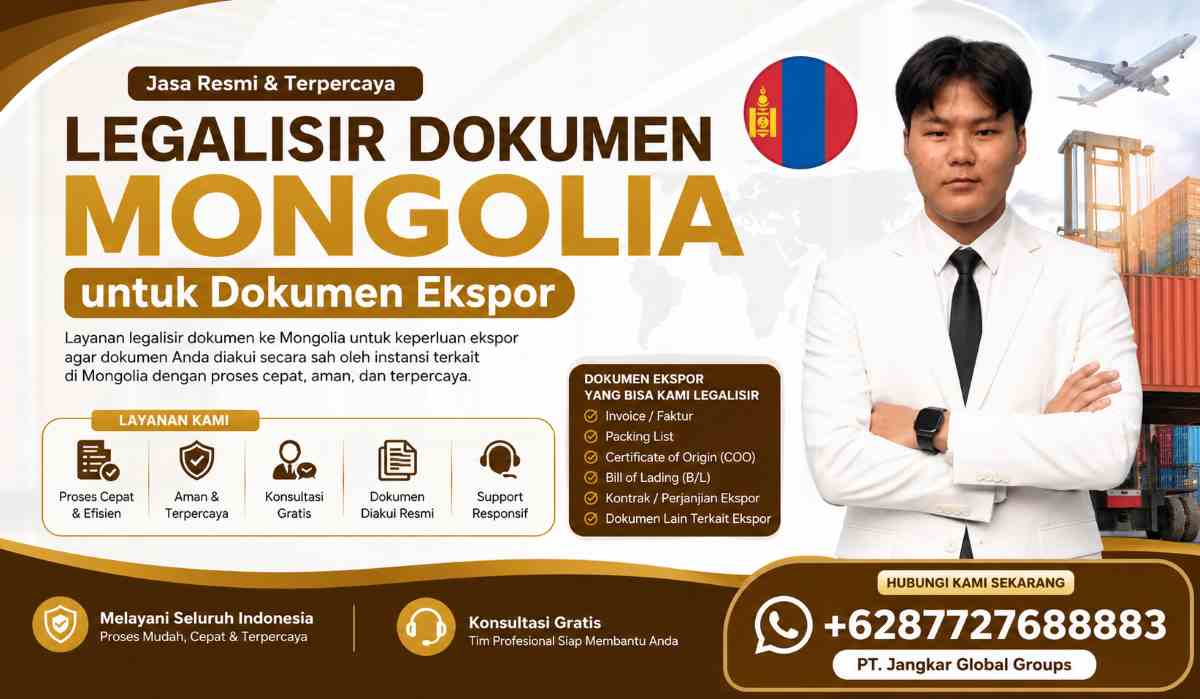 Legalisir Dokumen Mongolia untuk Dokumen Ekspor