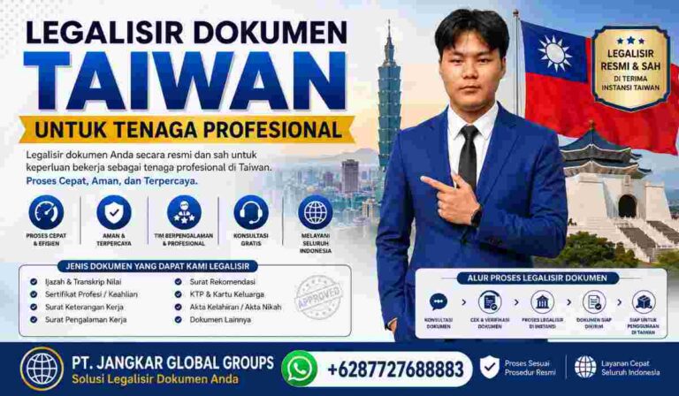 Legalisir Dokumen Taiwan untuk Tenaga Profesional