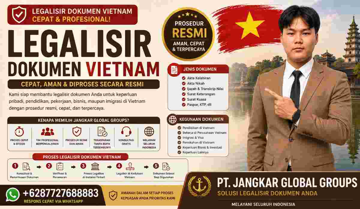 Legalisir Dokumen Vietnam Cepat dan Profesional