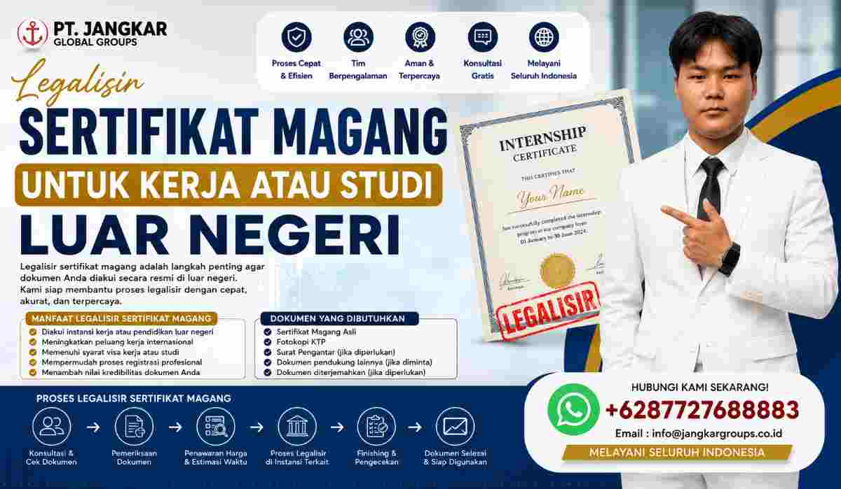 Legalisir Sertifikat Magang untuk Kerja atau Studi Luar Negeri