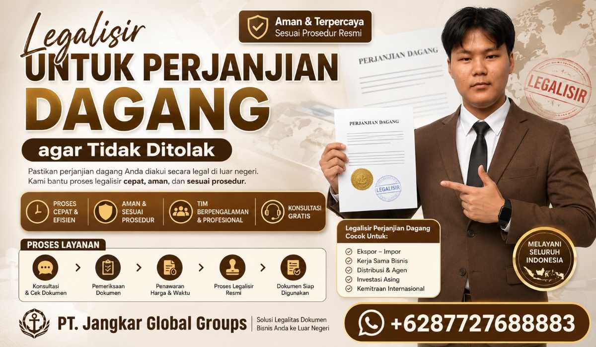 Legalisir untuk Perjanjian Dagang agar Tidak Ditolak