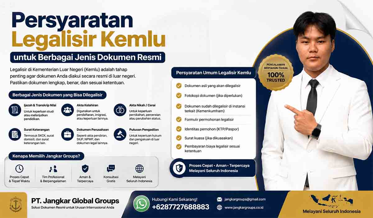 Persyaratan Legalisir Kemlu untuk Berbagai Jenis Dokumen Resmi