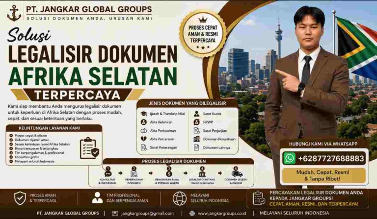 Solusi Legalisir Dokumen Afrika Selatan Terpercaya