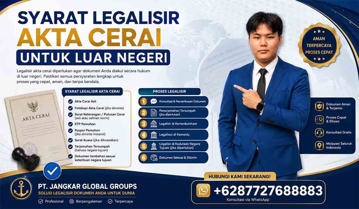 Syarat Legalisir Akta Cerai untuk Luar Negeri