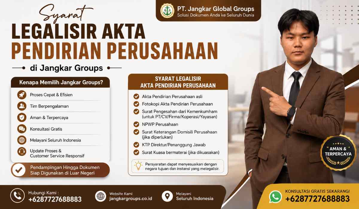 Syarat Legalisir Akta Pendirian Perusahaan di Jangkar Groups