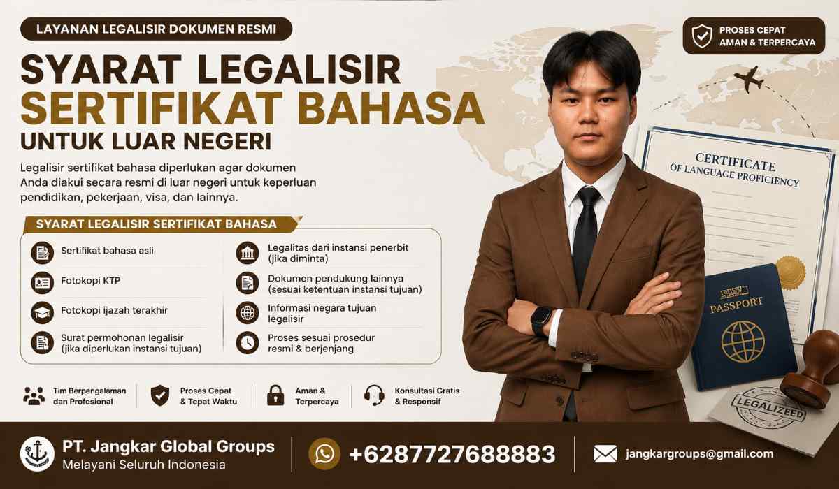 Syarat Legalisir Sertifikat Bahasa untuk Luar Negeri