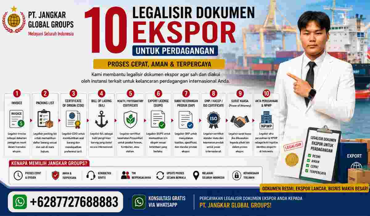 10 Legalisir Dokumen Ekspor untuk Perdagangan