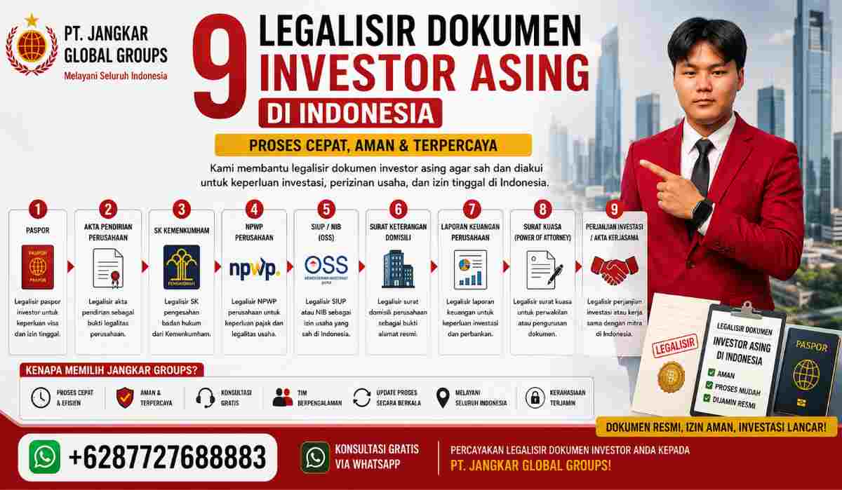 9 Legalisir Dokumen Investor Asing di Indonesia