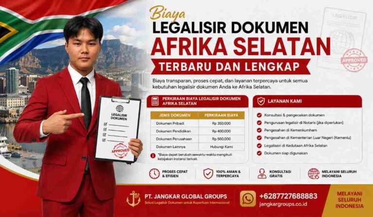 Biaya Legalisir Dokumen Afrika Selatan Terbaru dan Lengkap