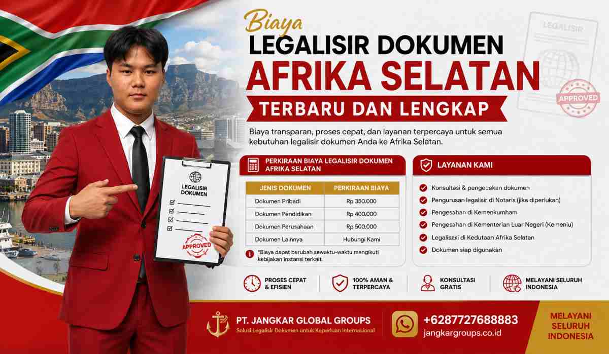 Biaya Legalisir Dokumen Afrika Selatan Terbaru dan Lengkap