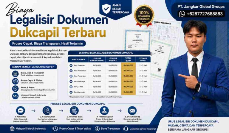 Biaya Legalisir Dokumen Dukcapil Terbaru