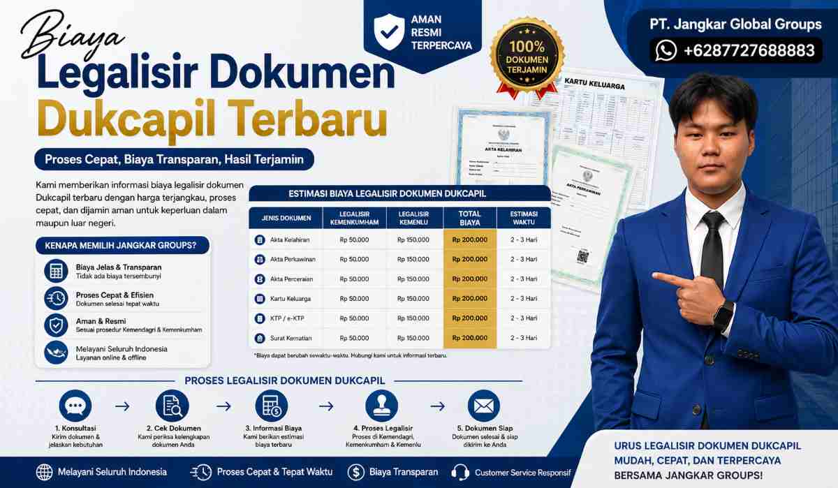Biaya Legalisir Dokumen Dukcapil Terbaru