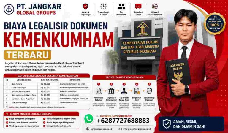 Biaya Legalisir Dokumen Kemenkumham Terbaru
