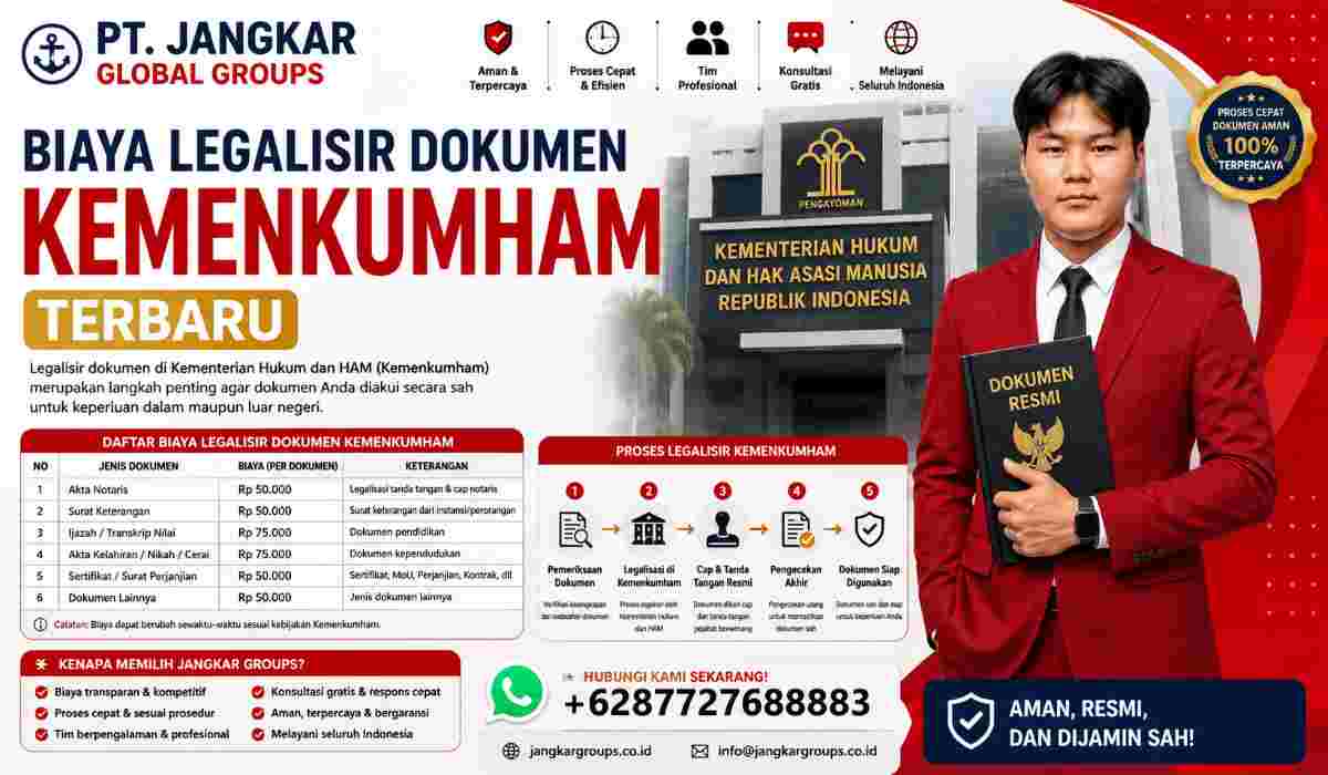 Biaya Legalisir Dokumen Kemenkumham Terbaru