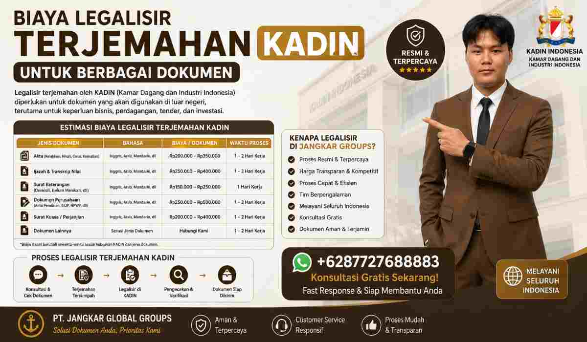 Biaya Legalisir Terjemahan KADIN untuk Berbagai Dokumen