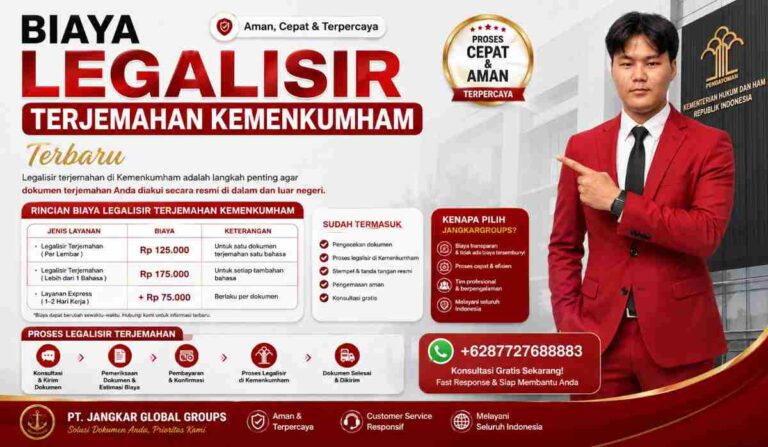 Biaya Legalisir Terjemahan Kemenkumham Terbaru