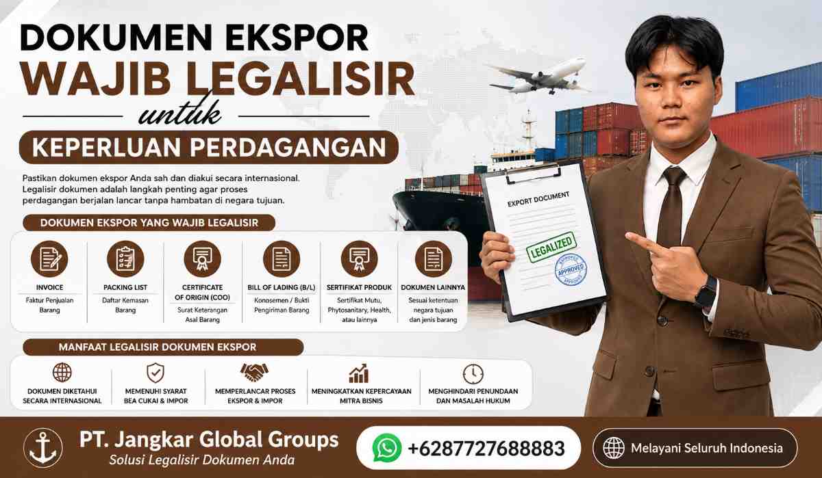 Dokumen Ekspor Wajib Legalisir untuk Keperluan Perdagangan
