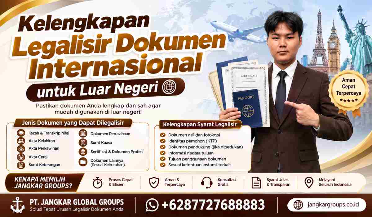 Kelengkapan Legalisir Dokumen Internasional untuk Luar Negeri