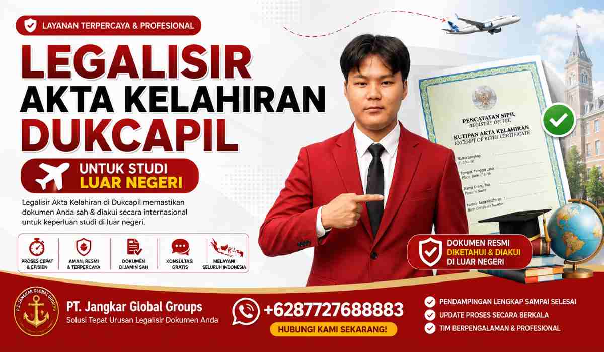 Legalisir Akta Kelahiran Dukcapil untuk Studi Luar Negeri