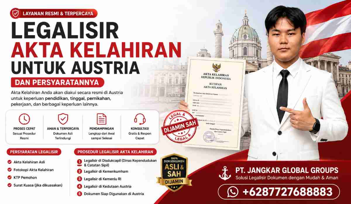 Legalisir Akta Kelahiran untuk Austria dan Persyaratannya