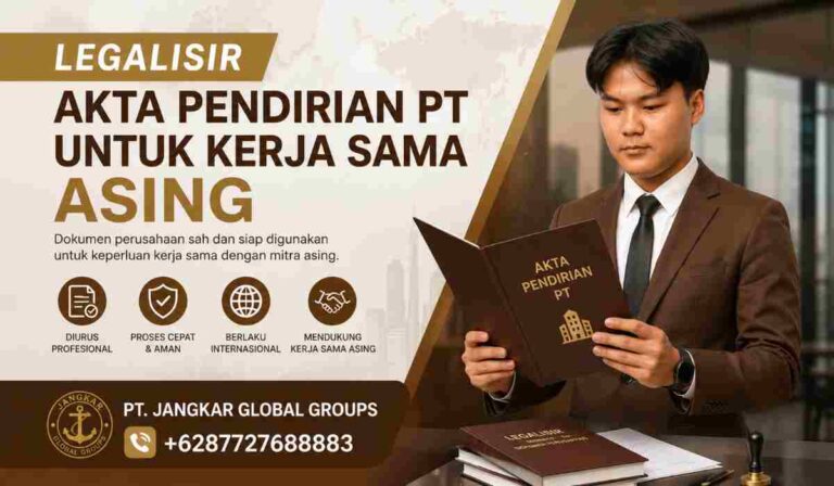 Legalisir Akta Pendirian PT untuk Kerja Sama Asing