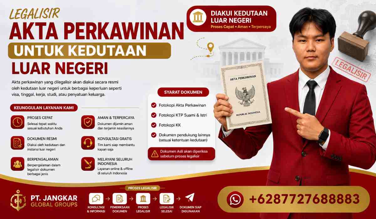 Legalisir Akta Perkawinan untuk Kedutaan Luar Negeri