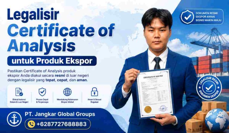 Legalisir Certificate of Analysis untuk Produk Ekspor