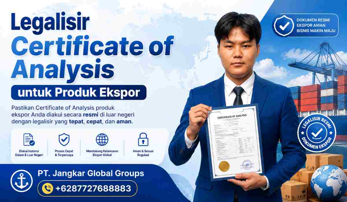 Legalisir Certificate of Analysis untuk Produk Ekspor