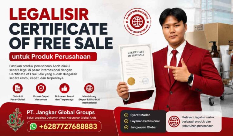 Legalisir Certificate of Free Sale untuk Produk Perusahaan