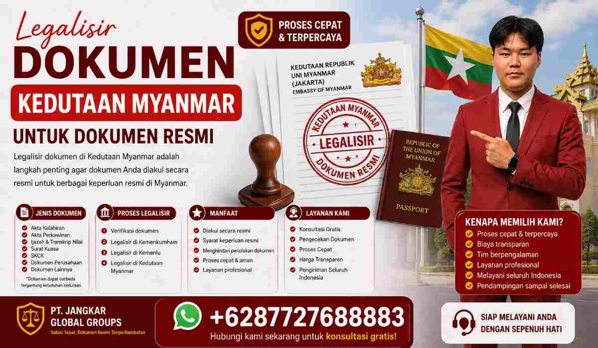 Legalisir Dokumen Kedutaan Myanmar untuk Dokumen Resmi