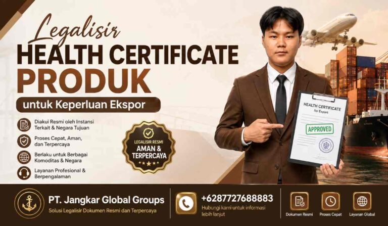Legalisir Health Certificate Produk untuk Keperluan Ekspor