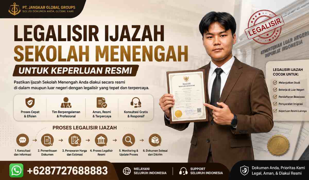 Legalisir Ijazah Sekolah Menengah untuk Keperluan Resmi