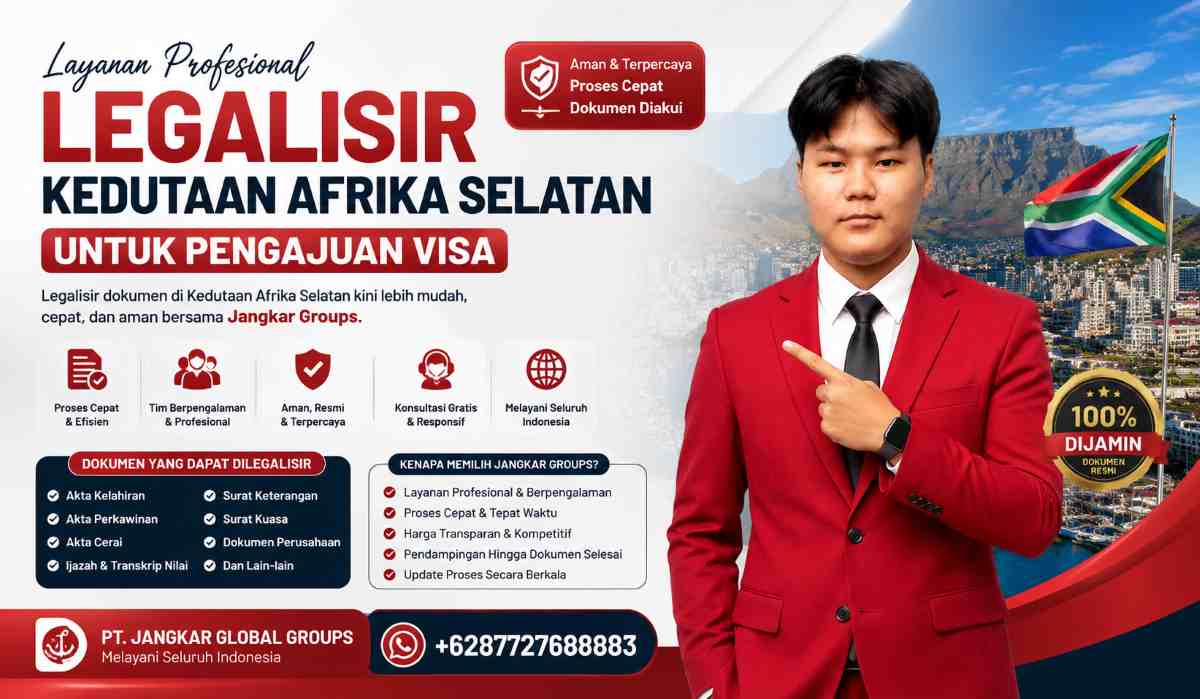 Legalisir Kedutaan Afrika Selatan untuk Pengajuan Visa