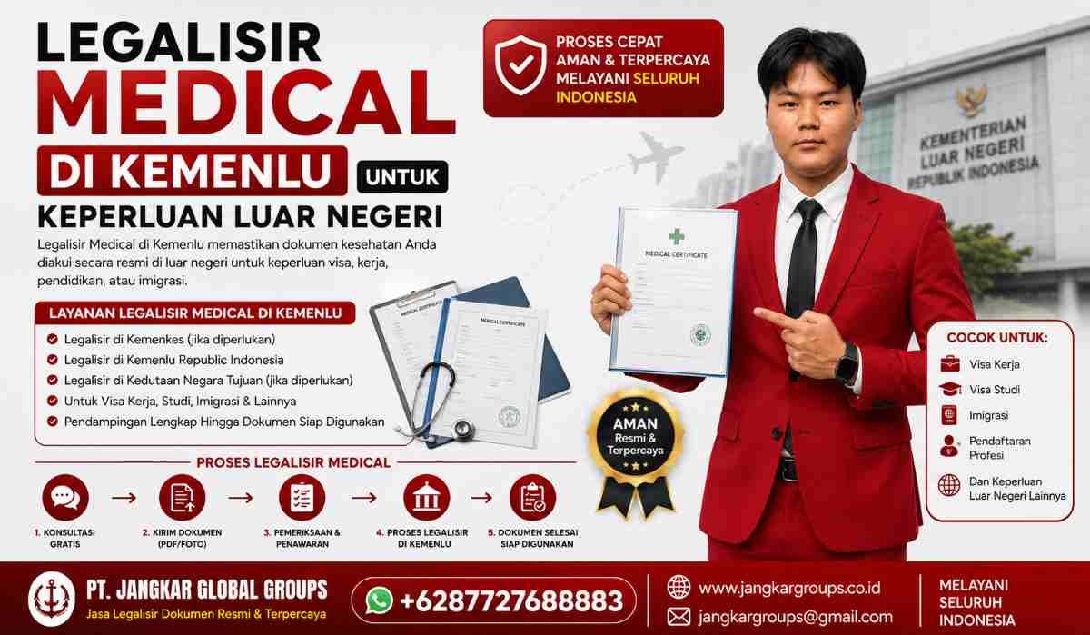 Legalisir Medical di Kemenlu untuk Keperluan Luar Negeri
