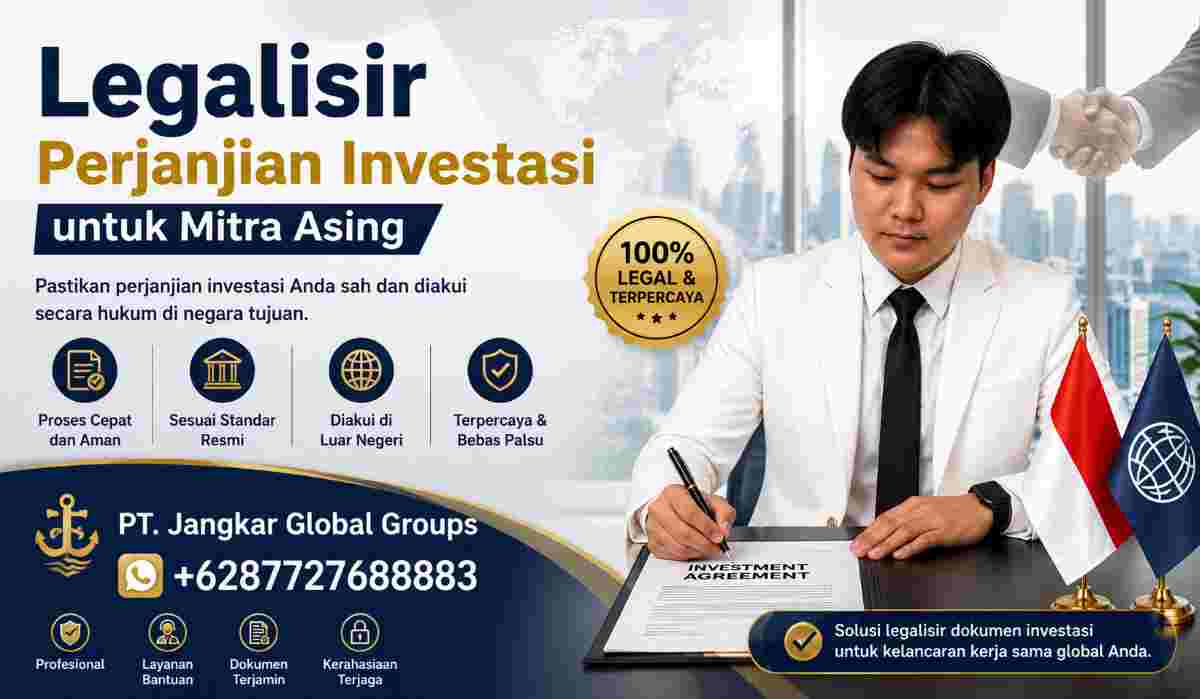 Legalisir Perjanjian Investasi untuk Mitra Asing