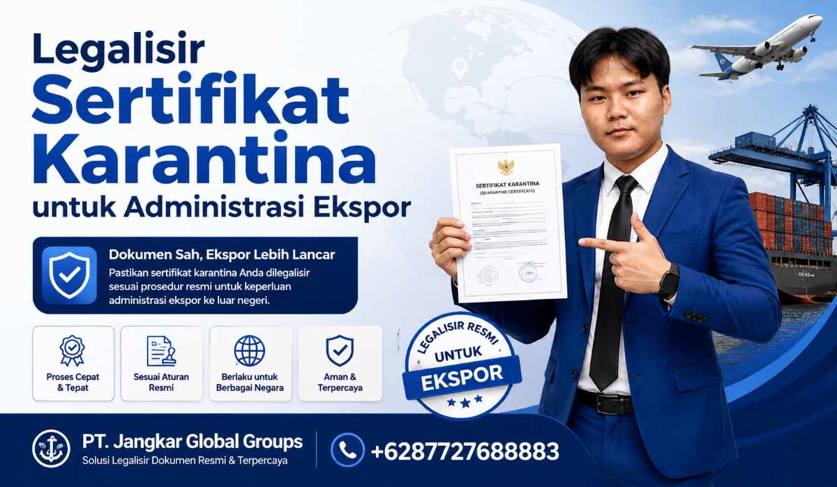 Legalisir Sertifikat Karantina untuk Administrasi Ekspor