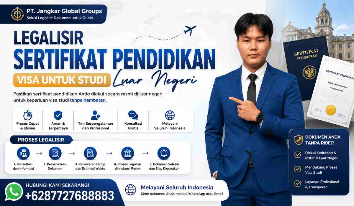 Legalisir Sertifikat Pendidikan Visa untuk Studi Luar Negeri
